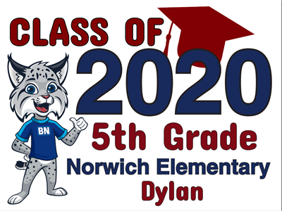 Elementary School Sign 24x18 Grad Signs w/H Stake option